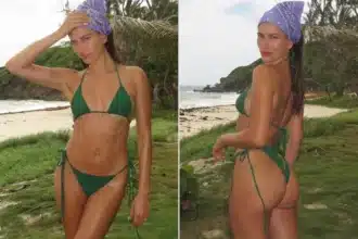 Ο Justin και η Hailey Bieber ποζάρουν αγκαλιασμένοι σε τροπική παραλία κατά τη διάρκεια των διακοπών τους