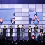 SEVENTEEN members performing Thunder during Japan Live Viewing concert movie trailer