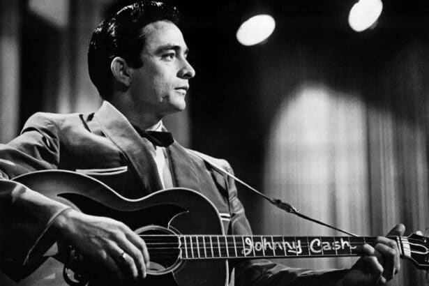 Johnny Cash 1966 portrait black and white photo Nashville lawsuit Coca-Cola