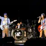 Olivia Rodrigo performing with Weezer at Lollapalooza 2025 live set