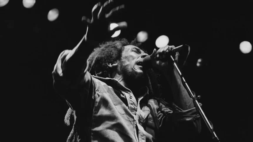 Bob Marley on stage during the Uprising Tour, 1980