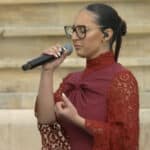 Klavdia Asteromata sto Kallimarmaro stin Teleti Paralavis tis Olympiakis Flogas