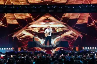 Ed Sheeran on stage at Spotify’s Billions Club Live in Dublin
