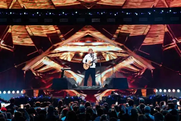 Ed Sheeran on stage at Spotify’s Billions Club Live in Dublin