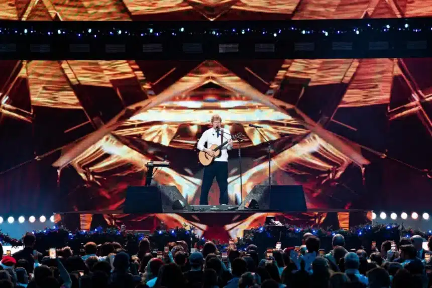 Ed Sheeran on stage at Spotify’s Billions Club Live in Dublin