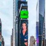 Ρία Ελληνίδου στο banner της Spotify Equal στην Times Square με το «Εξηγήστε Μου»